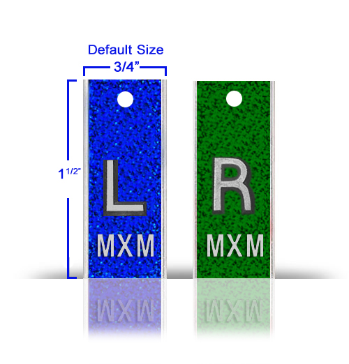 Aluminum Elite Style Lead X Ray Markers, Mix & Match Glitter Color